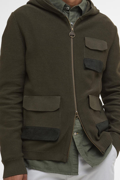 Multi-Pocket Knitted Hoodie